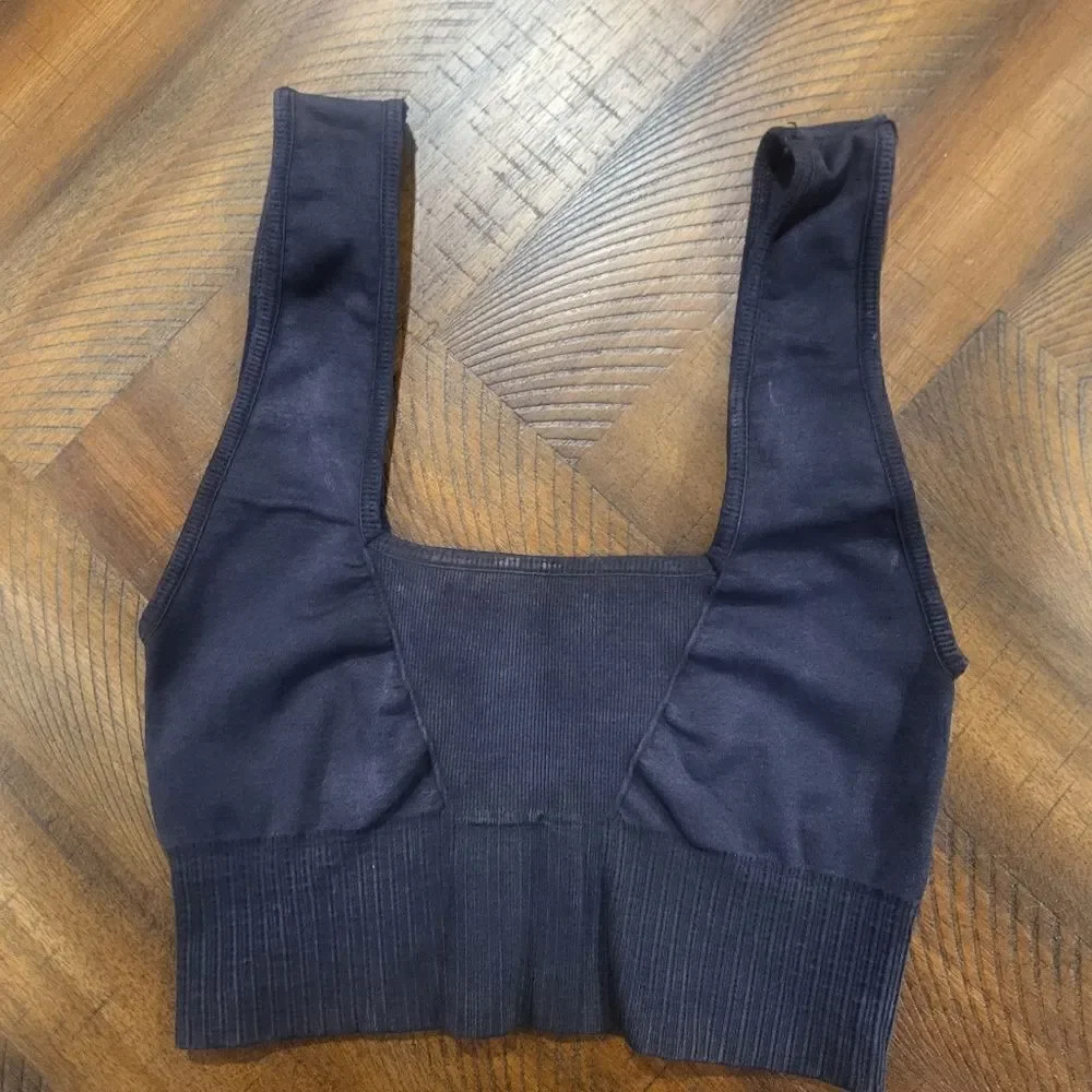 Free People Washed Black Square Neck Bra XS/S
